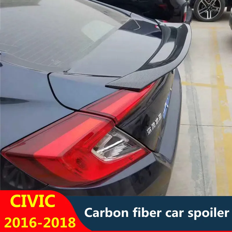 

Спойлер CEYUSOT для Honda Civic из натурального карбона/ФАП 2016 2017 2018 Civic, задний спойлер для багажника автомобиля, крылья, черный губа, хвост, плавник, ...