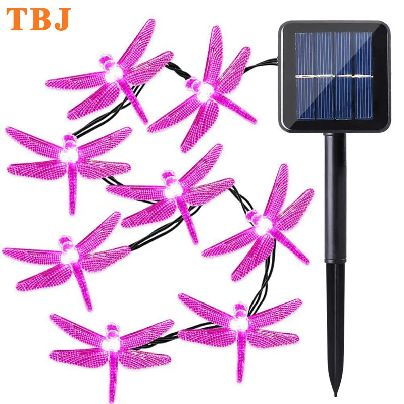 

Solar Christmas Lights 19.7ft 30LED Dragonfly String Fairy Light for Outdoor Xmas Party Garden Decoration
