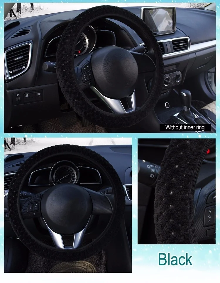 Жемчужный Бархатный Чехол рулевого колеса автомобиля универсальные теплые