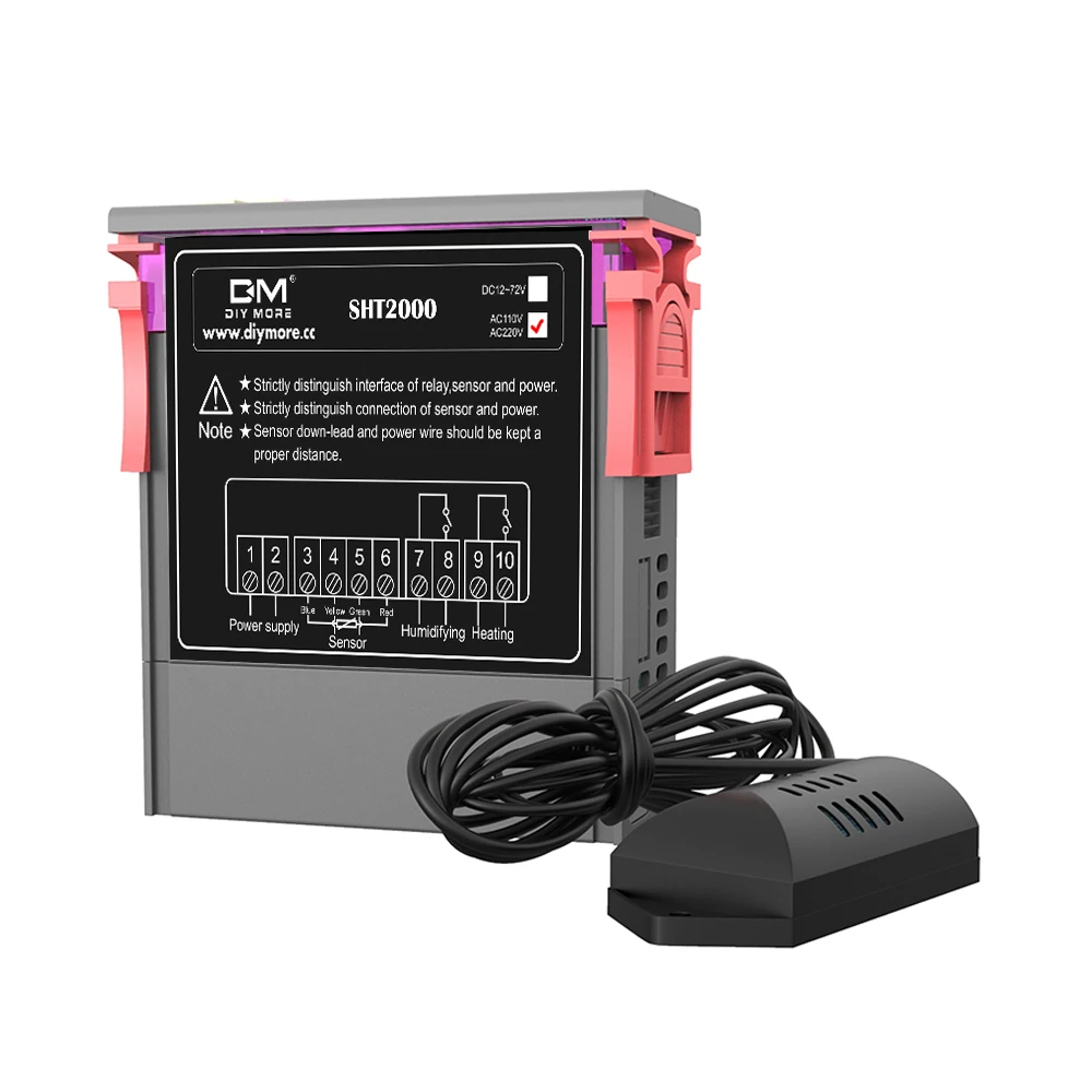 AC 110V 220V 10A SHT2000 цифровой регулятор температуры и влажности морозильник холодильник термостат инкубатор термометр гигрометр 230V