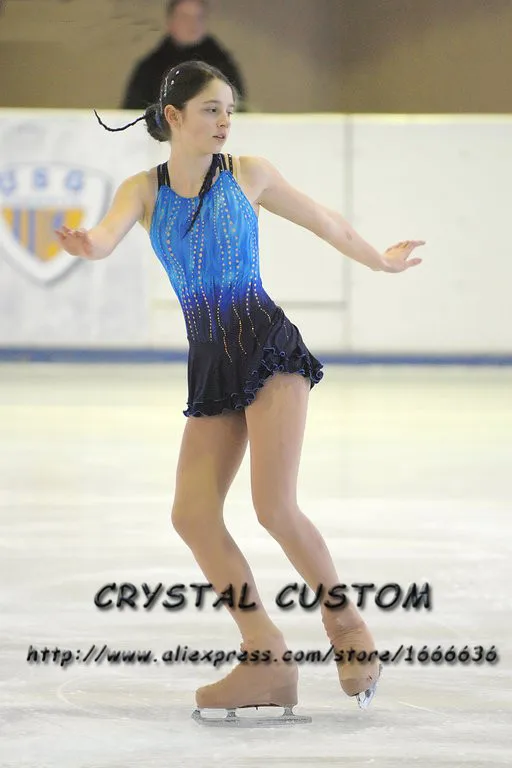 

Kids Ice Skating Dresses Fashion Graceful New Brand Girls Figure Skating Dress Competition DR4057