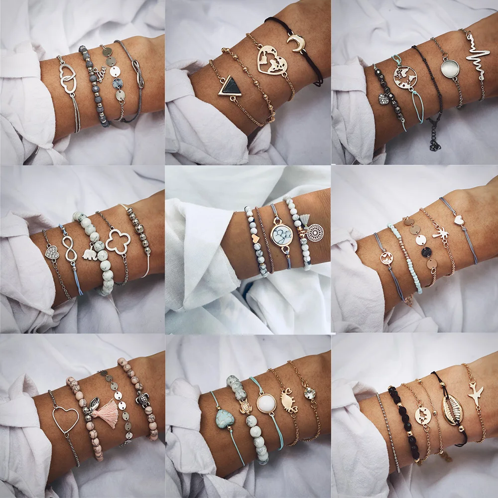 Женский браслет IF ME из камней правильной геометрической формы в богемном стиле