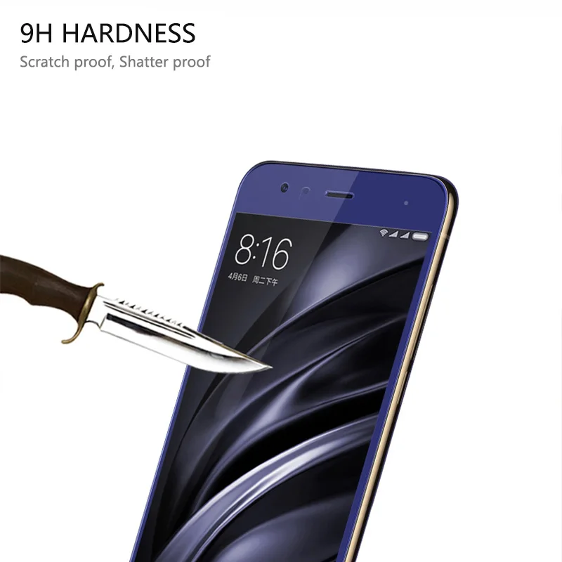 2 uds pantalla cristal Protector para Xiaomi Mi6 Anti-Brust 2.5D vidrio templado para Xiaomi Mi6 la cobertura completa de vidrio para Xiaomi Mi 6 Mi6-2