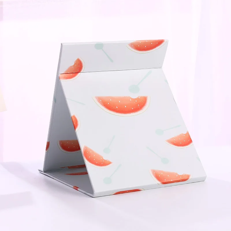 Watermelon Foldable Fruit Pattern Makeup Mirror Dormitory Dressing Book Desktop Cute Large Portable Flip Student Mirror Angle Adjustable - Цвет: Watermelon