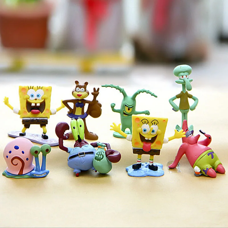 8 шт./компл. Губка Боб фигурки игрушки куклы Патрик Стар фигурку Squidward Щупальца