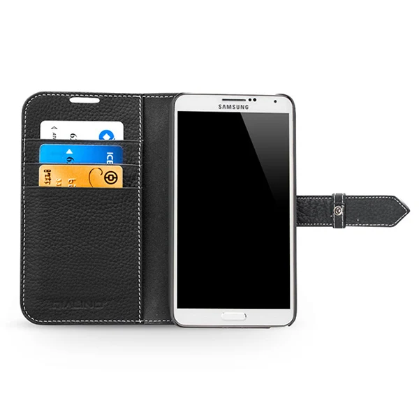 2016 QIALINO New Style Cell Phone Cover Case for Samsung Galaxy Note 3 III N9000 N9002 Card Slot Best Leather PC Back | Мобильные
