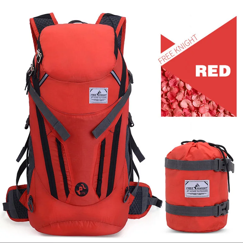 Red Новинка, 30л портативный складной рюкзак, походная сумка для альпинизма, водонепроницаемый нейлоновый рюкзак, дышащая портативная дорожная сумка - Цвет: Red