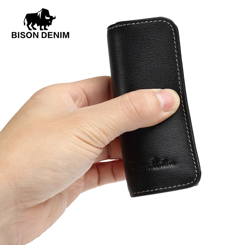 BISON DENIM, люксовый бренд, мужские кошельки, натуральная кожа, мужской мини-кошелек с карманом, Деловой, Повседневный Кошелек