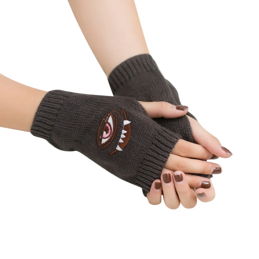 Женские вязаные перчатки без пальцев теплые зимние мягкие удобные L50/1226|Женские