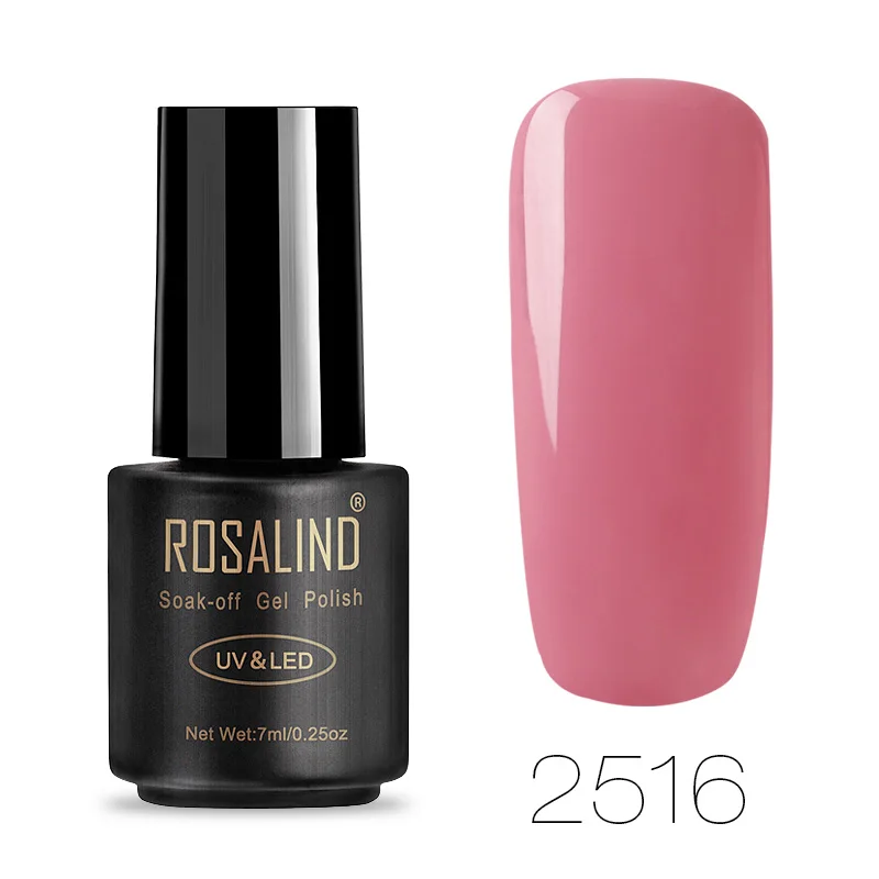 2516 ROSALIND 7 мл Лак для ногтей великолепный цвет Гель-лак для ногтей Vernis полуперманентное верхнее покрытие Базовое покрытие Гель-лак для ногтей Гель-лак - Цвет: 2516