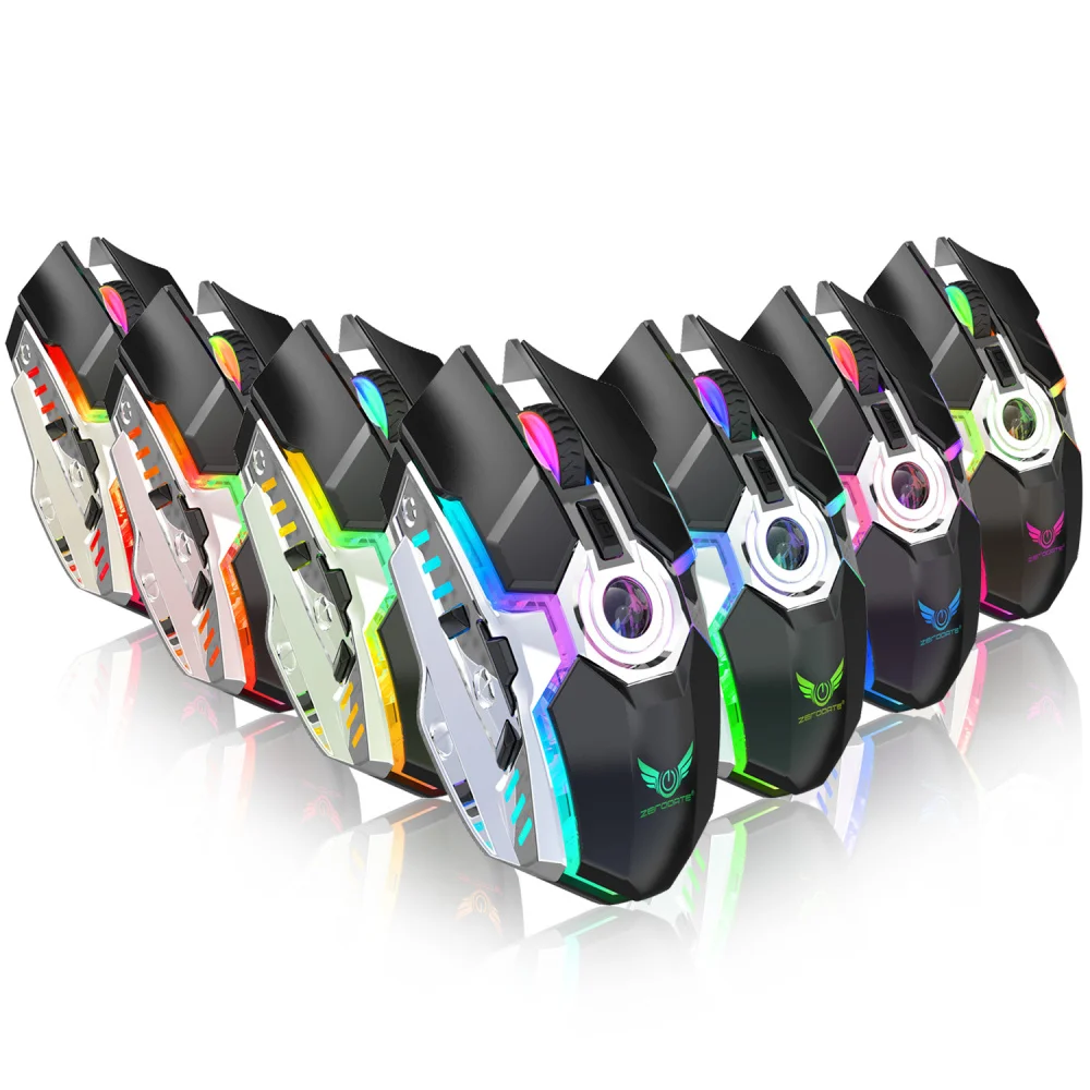 ZERODATE, новинка, перезаряжаемая мышь, RGB светильник, беспроводная мышь, 2,4G, Регулируемый dpi, для игры, офиса, ПК, ноутбука