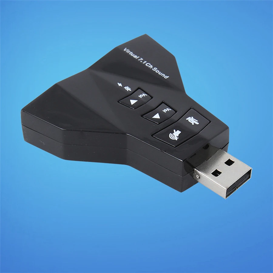 Новый адаптер для аудиокарты 7 1 CH Channel USB 2 0 3D микрофон колонка настольного