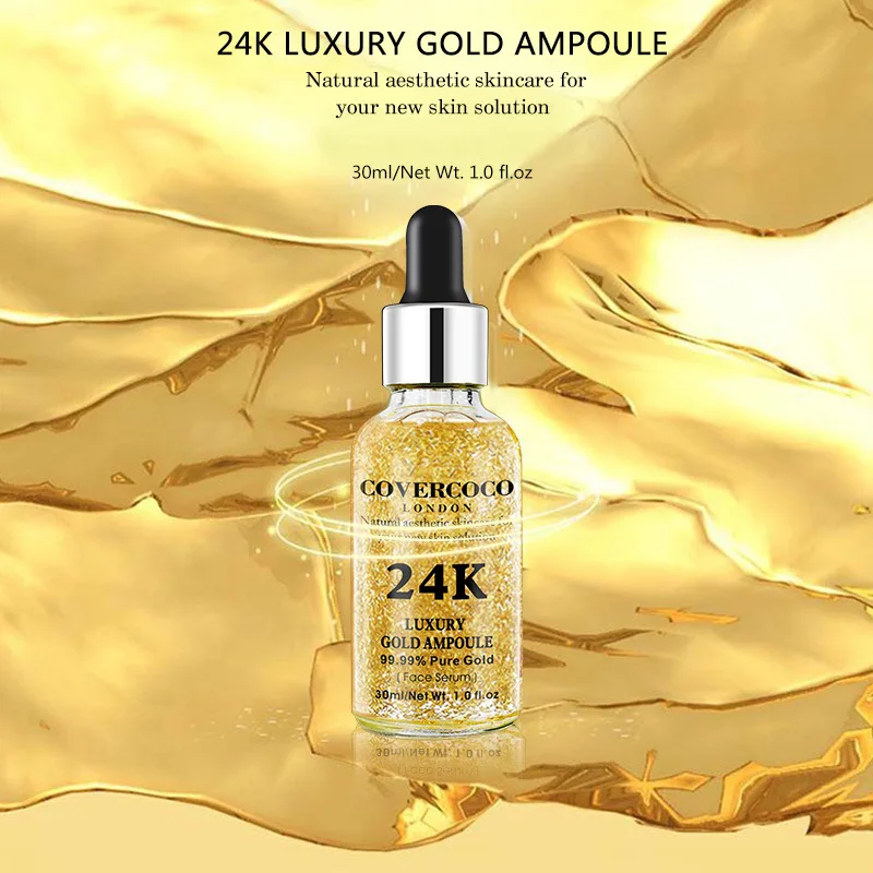 24K Gold Essence Revitalizing Nourishing Brightening Skin Color Water Facial Nursing Liquid | Красота и здоровье