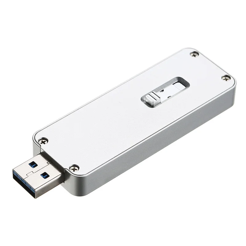 Серебристый Универсальный NGFF/M.2 SSD для USB 3,0 type-A портативный жесткий диск выдвижной Золотой Серебряный внешний корпус чехол для 2230/2242 - Цвет: Серебристый