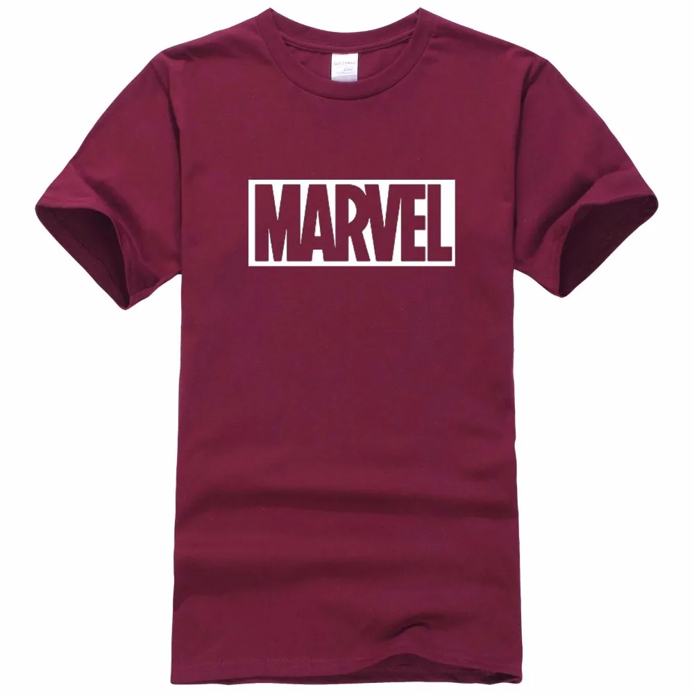 Мужская футболка с коротким рукавом marvel хлопковая Повседневная принтом Марвел