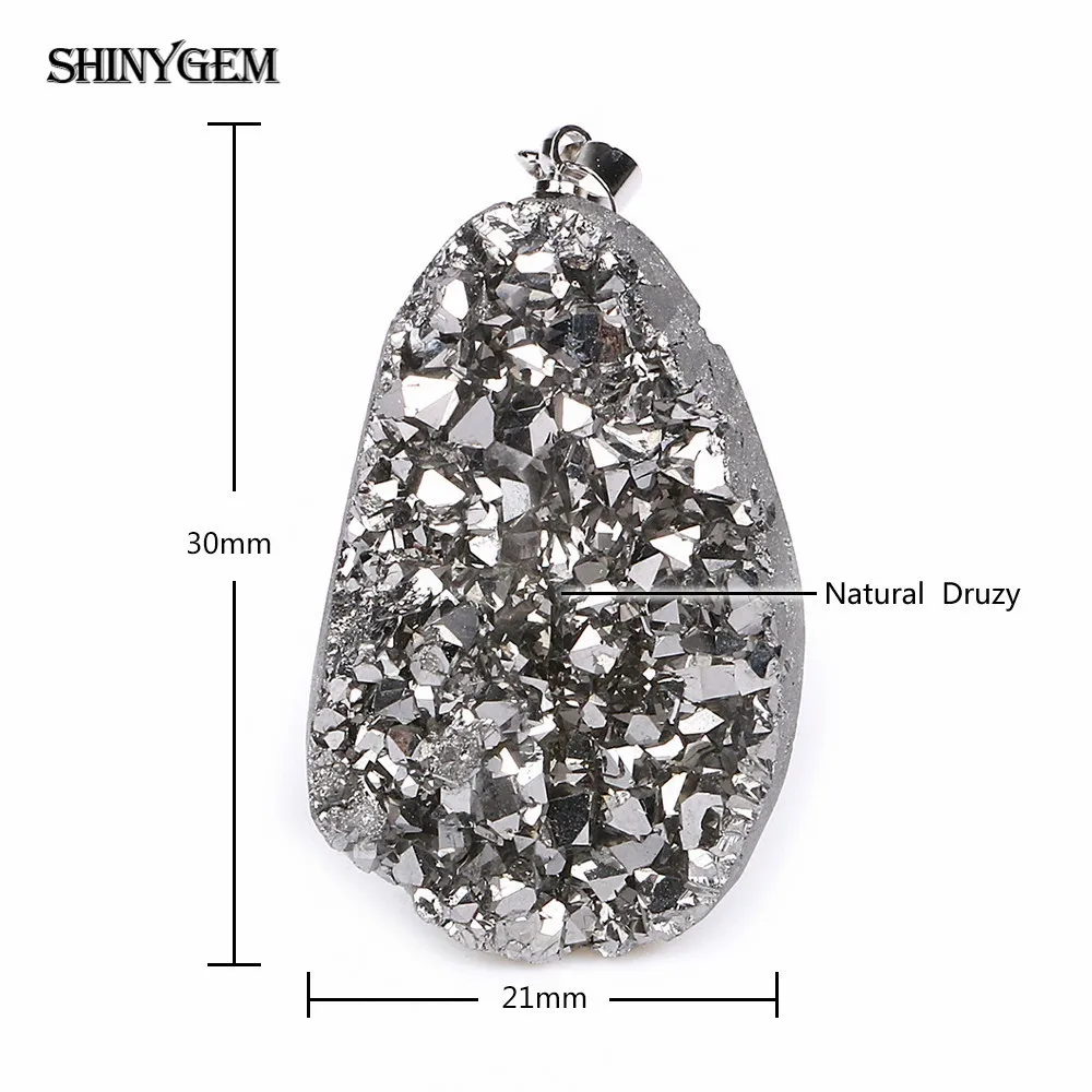 Сверкающие Необычные хрустальные подвески ShinyGem Druzy модные ручной работы из