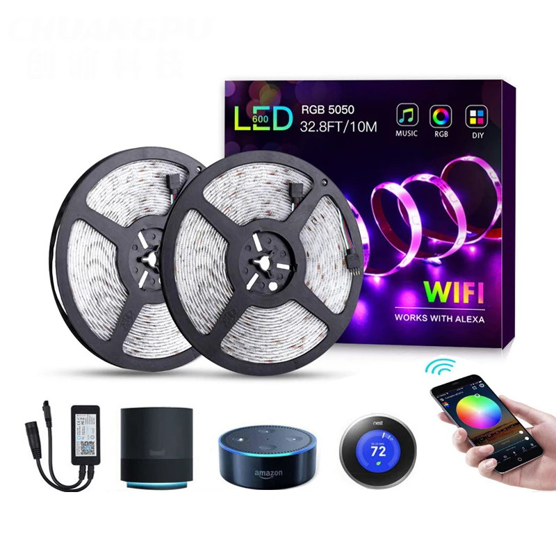 

Светодиодная лента, 5 м, 10 м, Wi-Fi, RGB