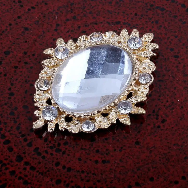 Акриловая брошь из горного хрусталя для пригласительных открыток блестящая