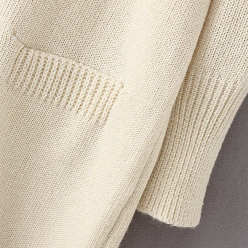 Новый V воротник свитера пальто карман чисто женский длинный кардиган #131077 |