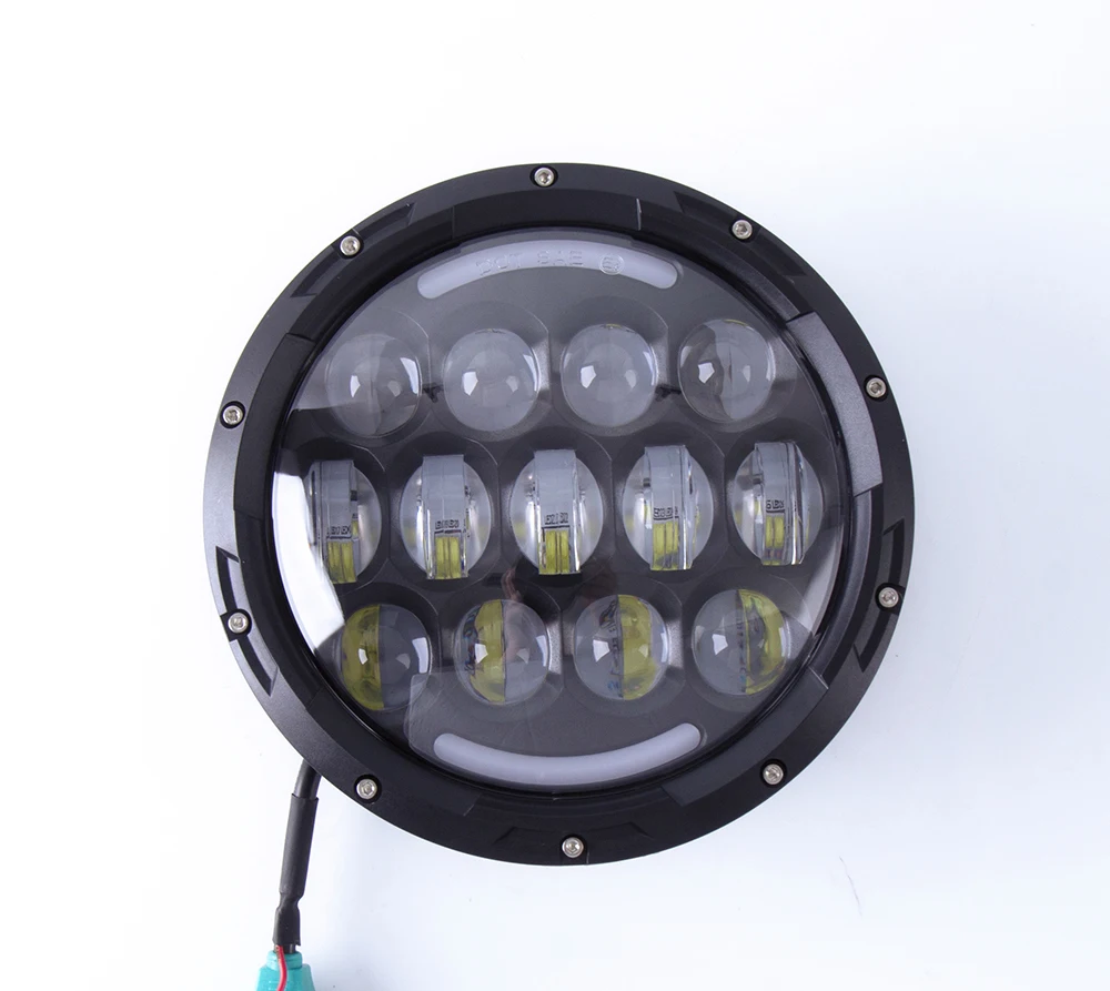 Лучшая цена LED 7 дюймов передний свет для Jeep Wrangler 105 Вт круглый 12 В DC Фара СИД DRL hiqh