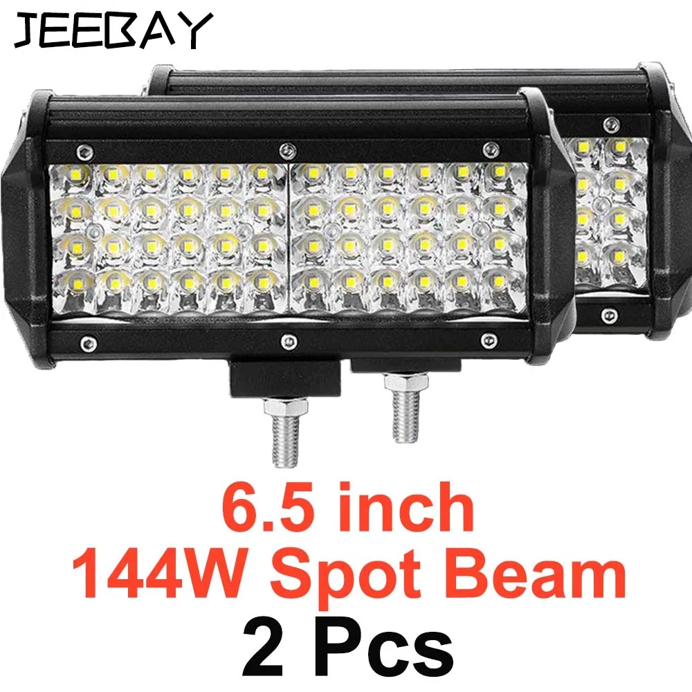 2pcs 144W Spot 7 дюймов 144 Вт светодиодный рабочий светильник 12 в 24 В светодиодные балки для внедорожников 4x4 для внедорожников, внедорожный точечный комбинированный светильник, аксессуары для внедорожников, противотуманная фара - Цвет: 2pcs 144W Spot