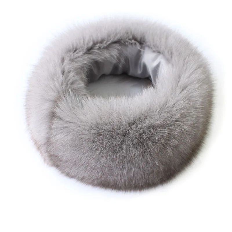 Hot Sale Real Fox Fur Scarf Women Headband Scarves Neck Warmer Natural Fox Fur Wrap Cape Shawl Poncho Snood Winter Warm Magnet