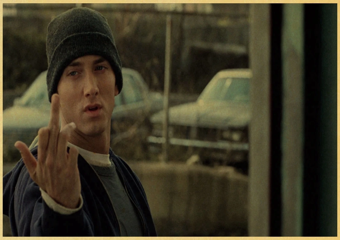 B003 8 миля рэп художника Ретро плакат стикер Рэп Бог плакат Eminem крафт-бумага декоративная наклейка на стену - Цвет: B003