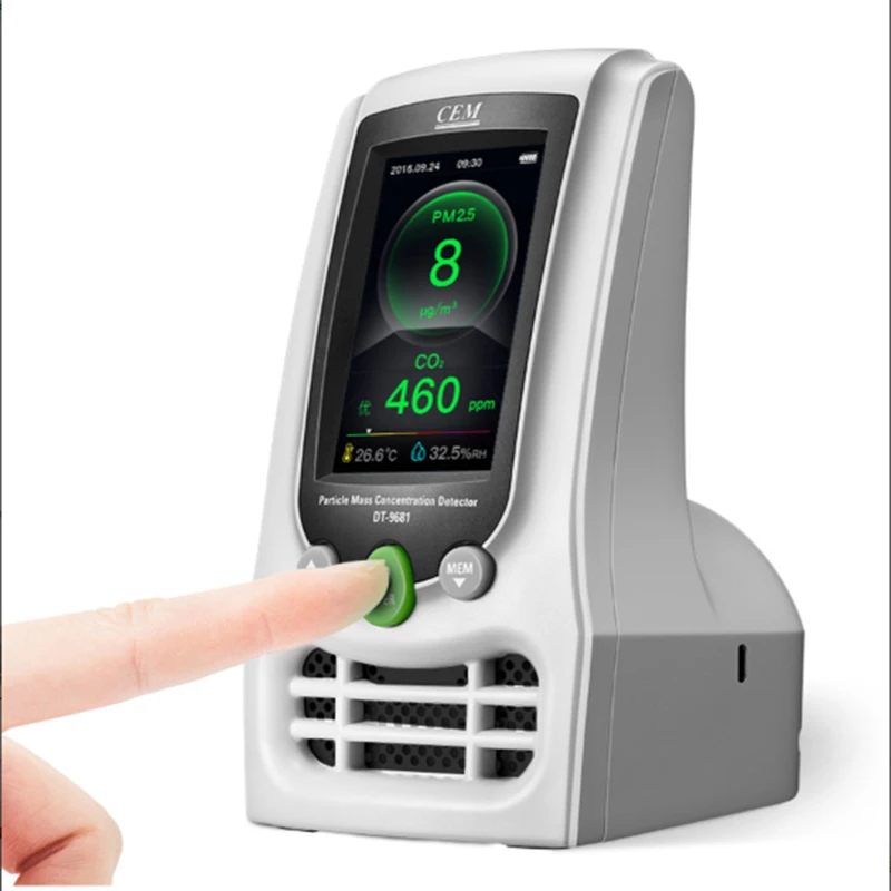 2018 новый выпущенный ручной счетчик частиц с PM2.5 PM10 HCHO TVOC CO2 инструмент для
