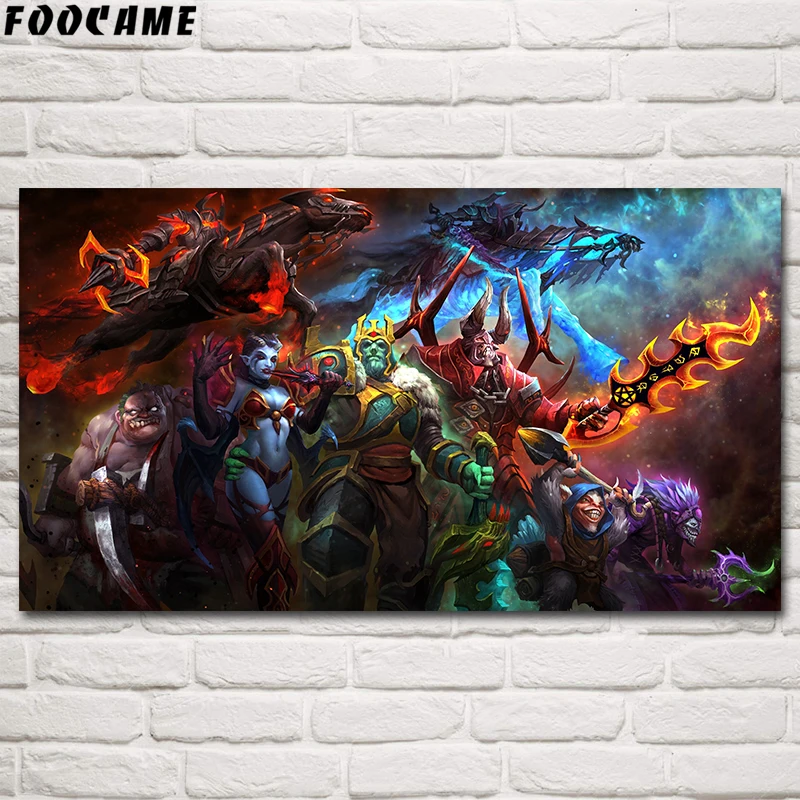 FOOCAME Dota 2 видео игры плакат шелк художественные принты украшения настенные картины для гостиной декоративные картины спальни