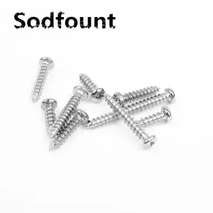 100pcs PA nickel plating M1.7X3/3.5/4/5/6/7/ 8/10/12/14/16mm  Cross round head tapping screw Electronic screws