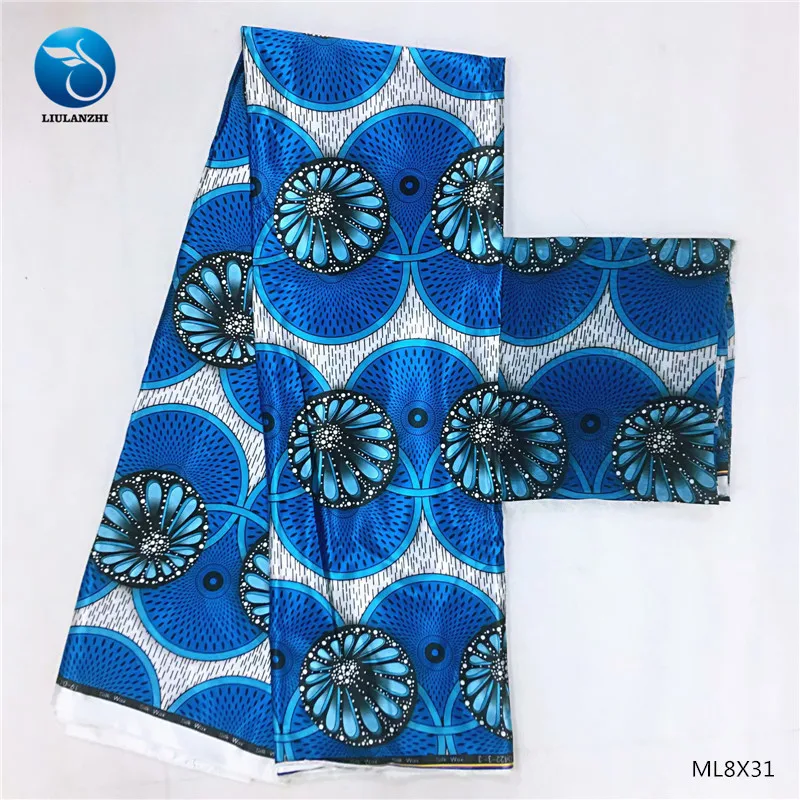 

LIULANZHI Silk fabrics african wax 2019 latest design prints nigerian wax ML8X27