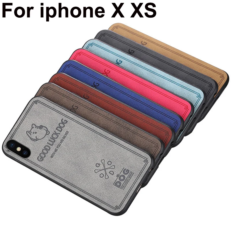 Для iphone X XS случае Новый Ткань Ультратонкие холст кремния Чехлы для x текстура