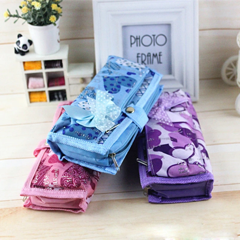 Милый вместительный чехол для карандашей с бантом девочек многофункциональная