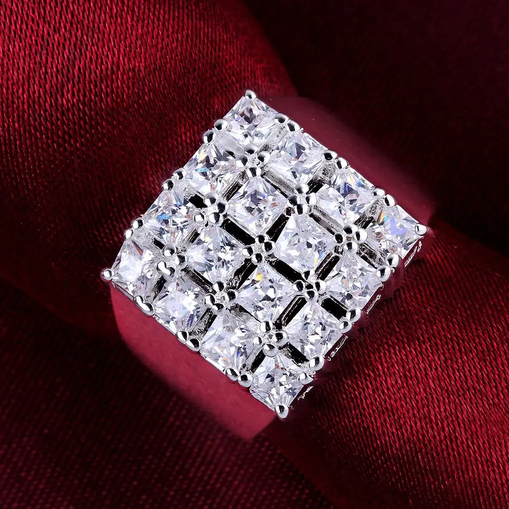 Free Shipping 2015 New Fashion Trendy R479 8 Silver Plated Design Geometric Party Finger Ring For Lady|ring sizer|ring with black stonering