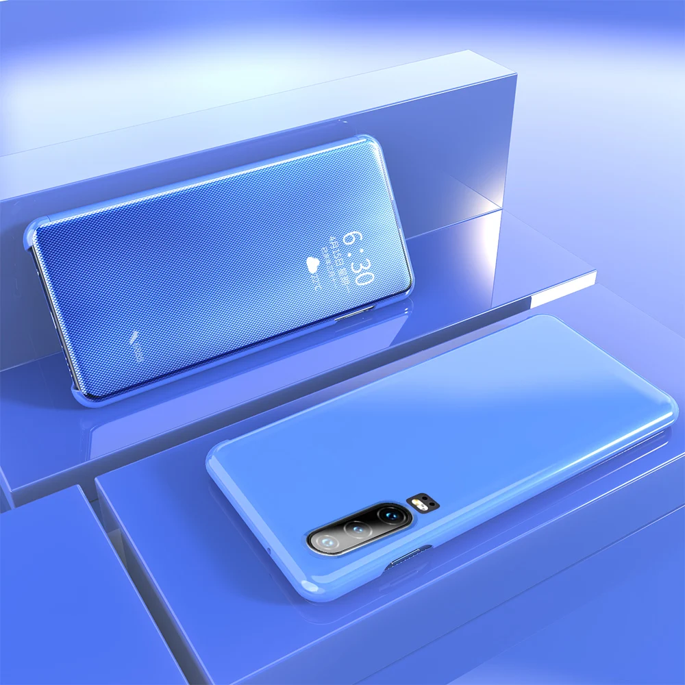 Blue Чехол для huawei mate 20 Lite, умный зеркальный чехол с откидным окном, противоударный чехол для huawei P30 Lite Pro huawei mate 20 Lite Pro, чехол - Цвет: Blue