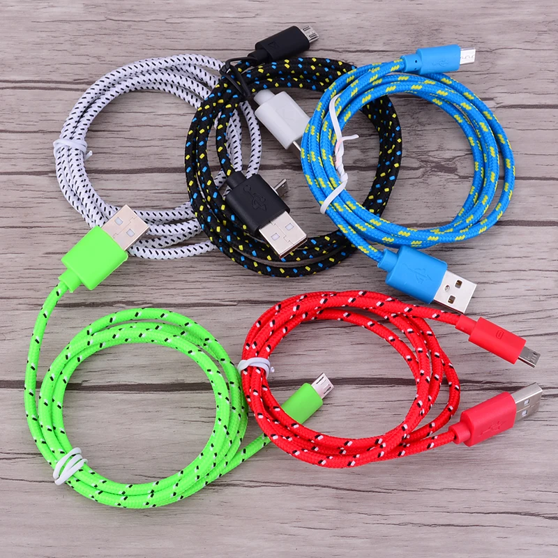 Кабель Micro USB для быстрой зарядки 1 м, 2 м, 3 м, нейлоновый провод для samsung, sony, Xiaomi, huawei, LG, Android, кабель для синхронизации данных и зарядки