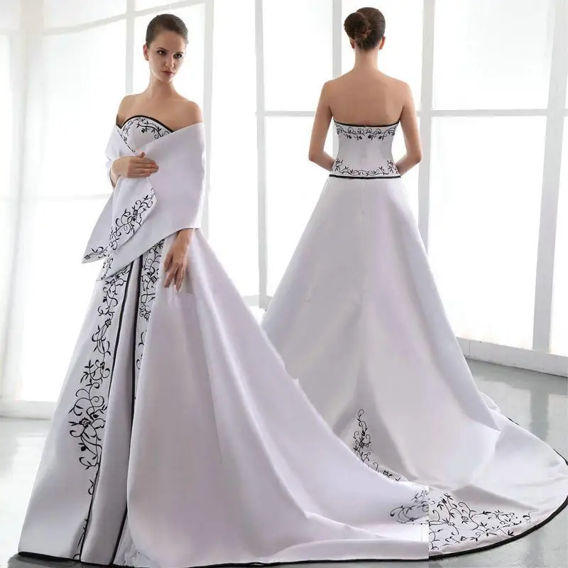 Винтажное модное сексуальное Белое и черное свадебное платье 2020 с открытыми