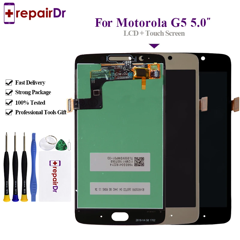 Оригинальный ЖК дисплей для Motorola Moto G5 сенсорный экран дигитайзер Замена XT1672 XT1670