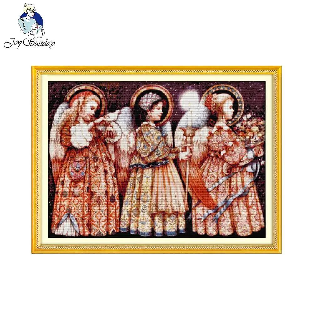 Набор для вышивки крестиком Joy Sunday Рождество ангелы 11CT14CT|cross stitch kits|joy sundaycounted cross |