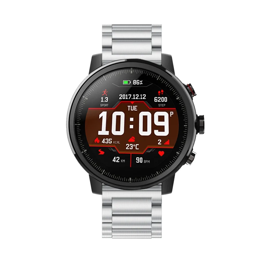 Часы ZENHEO ремешок 22 мм для Xiaomi Huami Amazfit 2 Смарт часы из нержавеющей стали браслет браслетный ремешок для часов аксессуары для часов