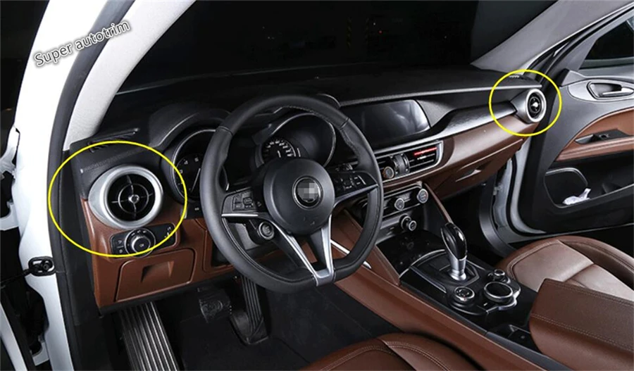 

Боковая Крышка вентиляционного кольца Lapetus для приборной панели кондиционера, подходит для Alfa Romeo Stelvio 2017 2018 2019 2020 ABS Matte