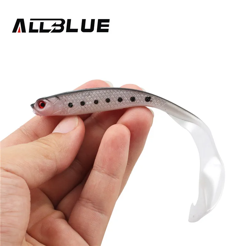 ALLBLUE Мягкая приманка 4 шт./лот 12 5 см 6 г рыболовная в виде личинки с одним хвостом