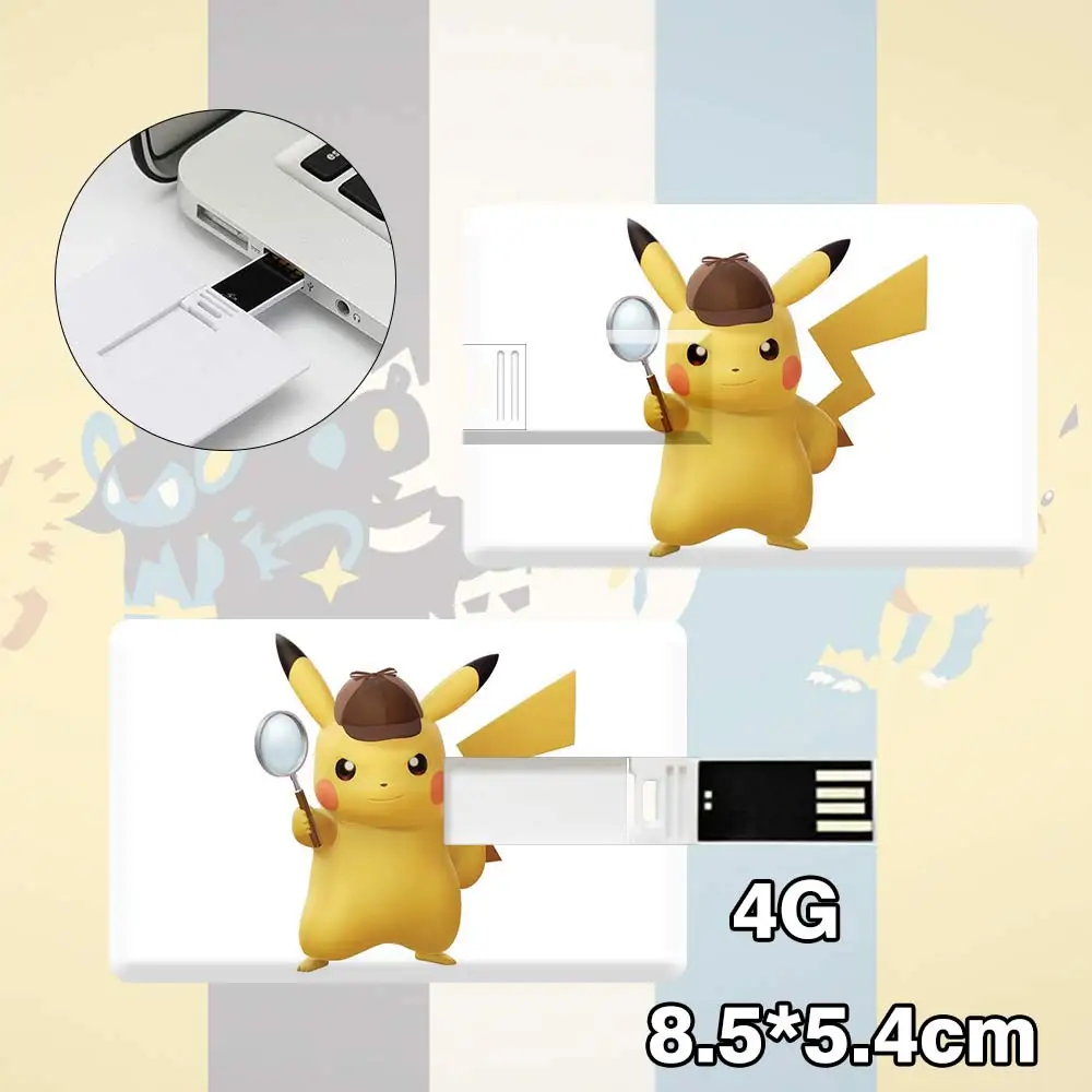 Suncomics Gengar Pikachu 4 Гб Pendrive Кредитная карта Форма Водонепроницаемый USB флеш
