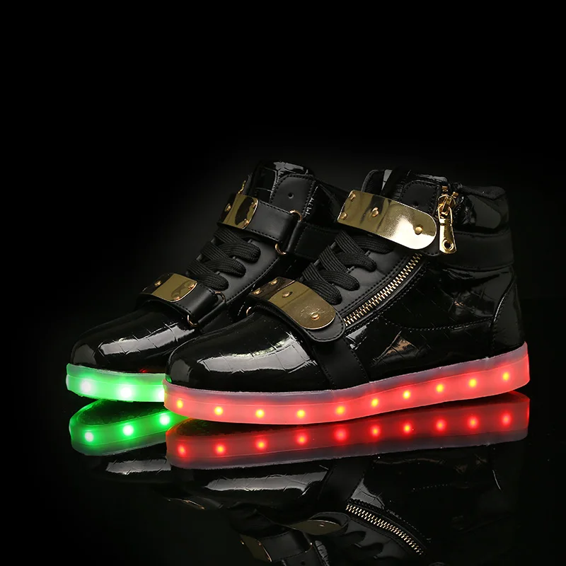 LED Light Children USB Charger Shoes Boys &amp Girls Casual Sneakers Kids Adult Lace Up | Детская одежда и обувь