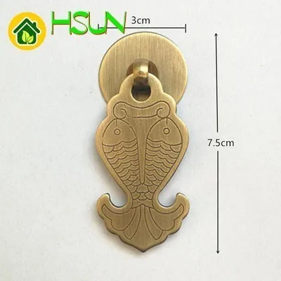 Классическая медная ручка под старину из чистой меди полностью в форме рыбы для