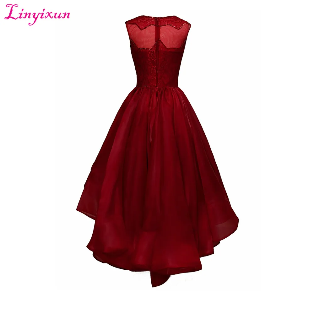 Linyixun настоящая фотография сексуальное кружевное короткое платье для выпускного