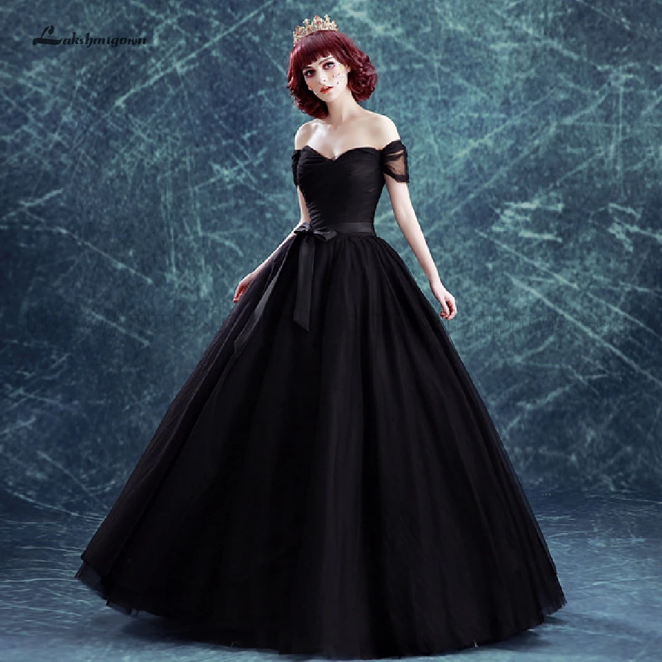 Женское свадебное платье с открытыми плечами lakshmidress черное готическое Платье на