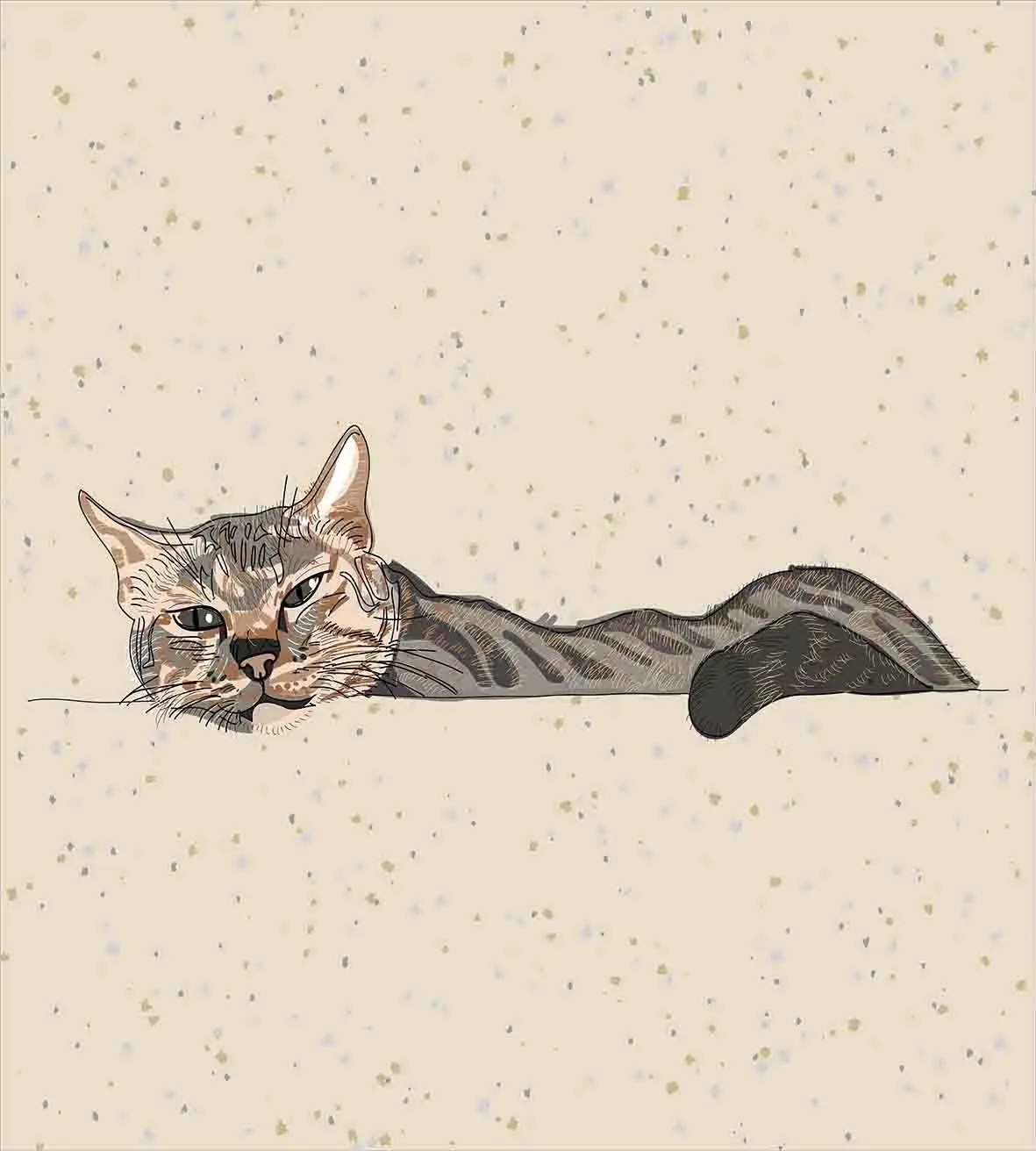 Набор пододеяльников для кошек размер King Lazy Sleepy Cat рисунок в тени век милый
