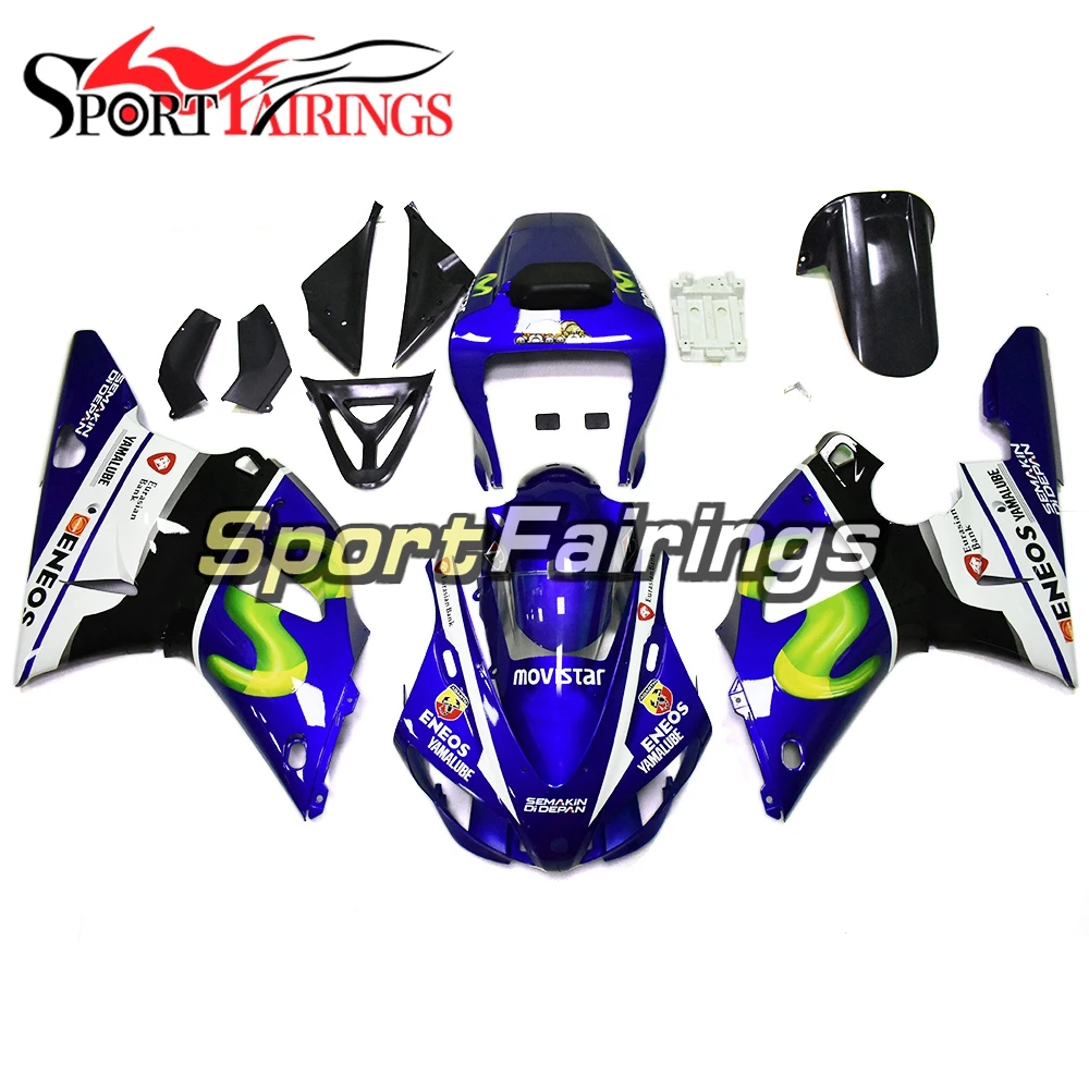 

New Complete Fairing Kit For Yamaha YZF1000 R1 1998 1999 yzf r1 98 99 ABS Motorcycle Bodywork Movistar Blue Green White Cowlings