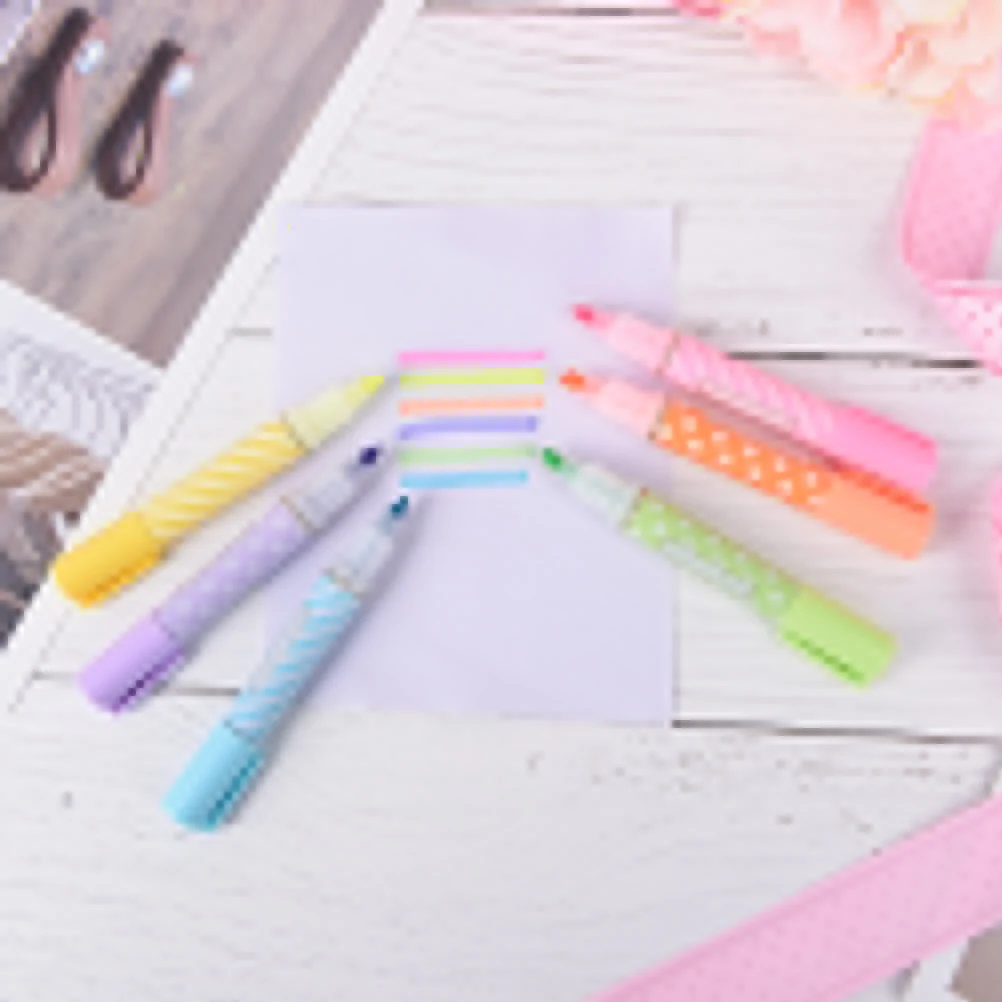 Кавайные мини ручки 6 цветов в упаковке канцелярские принадлежности|mini highlighter|mini